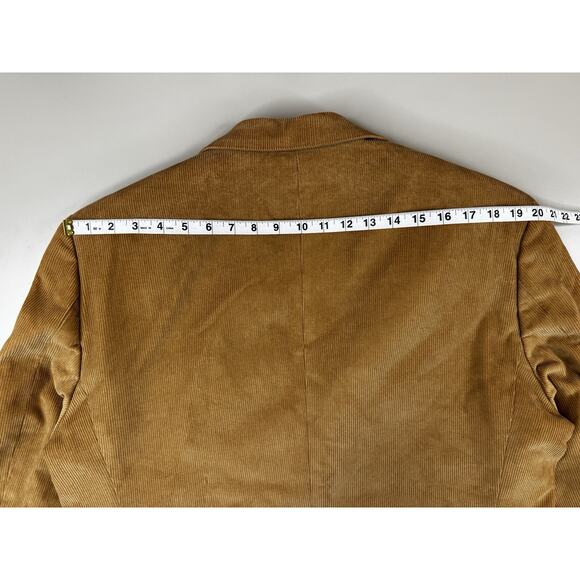 Lands End Mens 42R Classic Corduroy Blazer 100% Cotton 2 Button Jacket Camel Tan - Picture 14 of 16